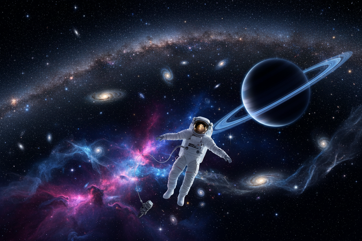 create a image shows astro and space seems to be really beautiful